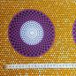 Preview: Afrikanischer Wax Print Stoff Baumwolle PURPLE ORANGE CIRCLE